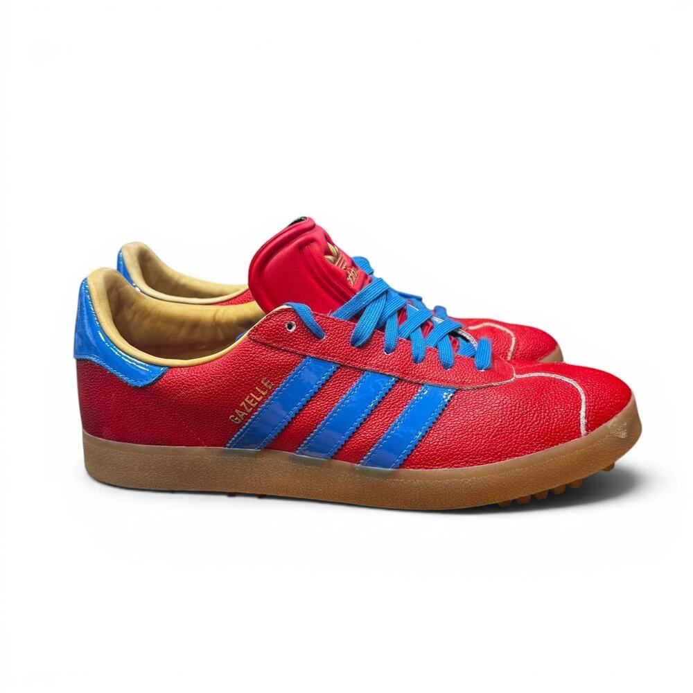 Adidas Gazelle Red Blue Casual Sneakers Shoes Men Size 12 Gum Sole